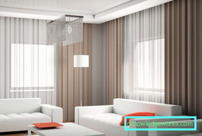 Cortinas en la sala - 100 ejemplos de fotos del mejor diseño en estilo moderno