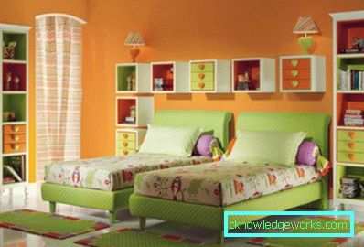 Diseño de habitación infantil para dos niñas de diferentes edades.