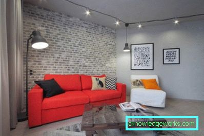 Sala de estar de 59 ladrillos - 75 fotos