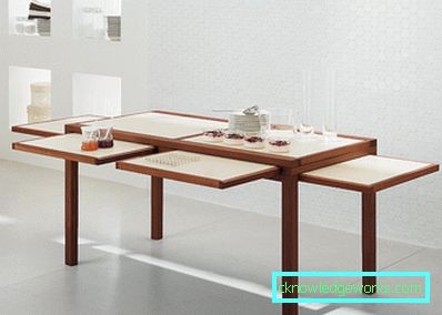 Mesa transformadora de cocina para una cocina pequeña. Mesa transformadora de cocina para una cocina pequeña.