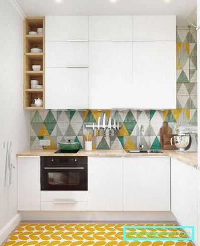 Área de cocina diseño de 9 cuadrados. m con nevera Área de cocina diseño de 9 cuadrados. m con nevera